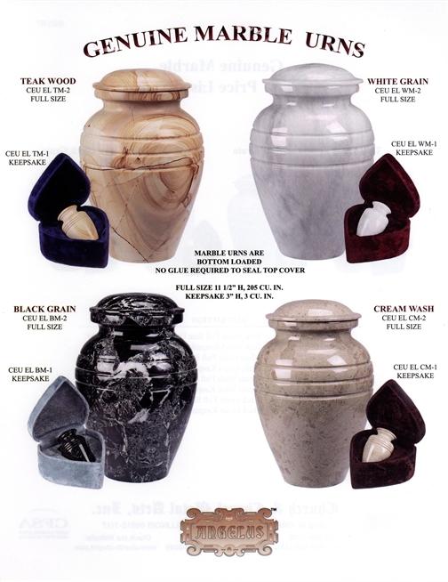 Teakwood Marble Cremation Urn